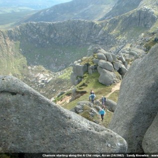 Chamois Club members on the A Chir Ridge Arran 2002