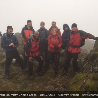 Chamois Group on Crinkle Crags in the mist December 2016