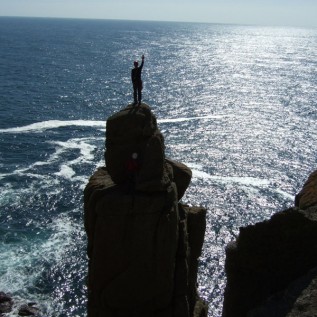 A Chamois Club member atop the Terriers Tooth Cornwall 2008